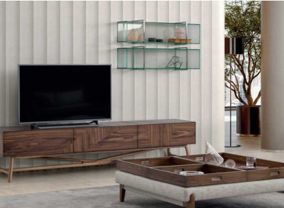 Living room TV lowboard with 2x Wall shelf Luxury Design Sideboarad Wall unit